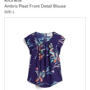 Alice blue pleat front print detail top